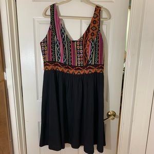 City Chic Knit Bodice Dress